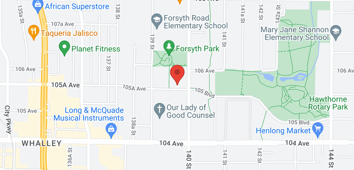 map of 105 13929 105A AVENUE